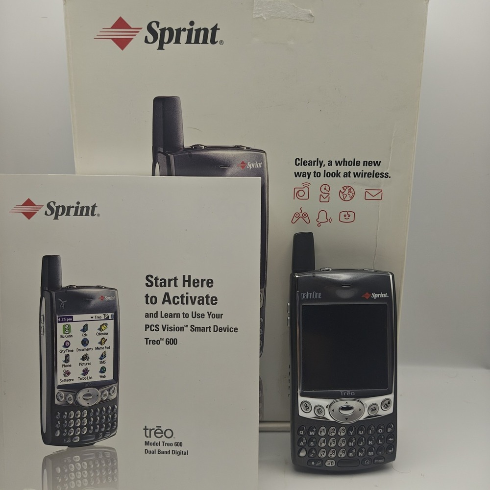 Handspring Treo 600 Gray Sprint Very Rare Palm Powered Smartphone Untested As-Is